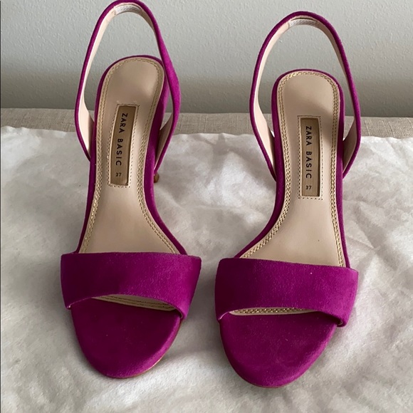 Zara Shoes - Zara sling back heel suede